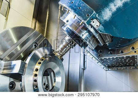 Cnc Machining Center Produces Machining Of Parts In Production