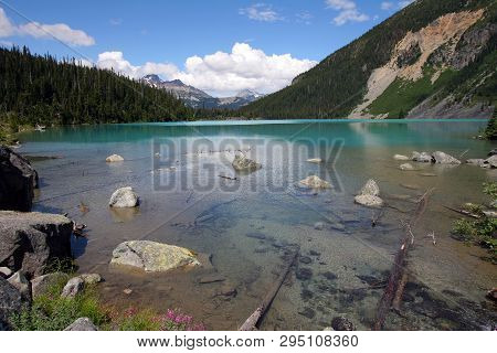 Upper Joffre Lake In Joffre Lakes Provincial Park, British Columbia, Canada.