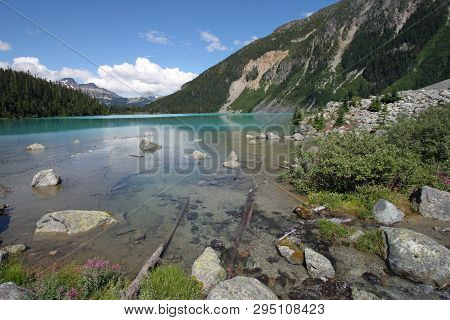 Upper Joffre Lake In Joffre Lakes Provincial Park, British Columbia, Canada.