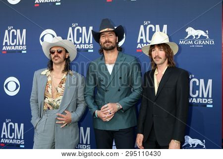 LAS VEGAS - APR 7:  Cameron Duddy, Mark Wystrach, Jess Carson, Midland at the 54th Academy of Country Music Awards at the MGM Grand Garden Arena on April 7, 2019 in Las Vegas, NV