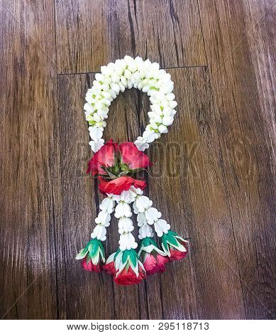 Jasmine Garland Thai Traditional Handcraft Decoration An Isolated