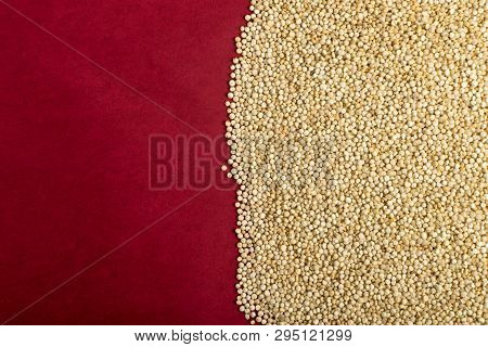 Quinoa Seeds Background Or Chenopodium Quinoa Texture