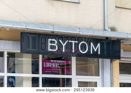Plonsk, Poland - February 23, 2019: Logo Of Bytom. Bytom Is Polish Clothing Company.