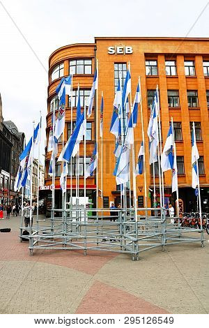 Riga, Latvia - August 28, 2018: The Building Of Seb Bank On The Street Kalku