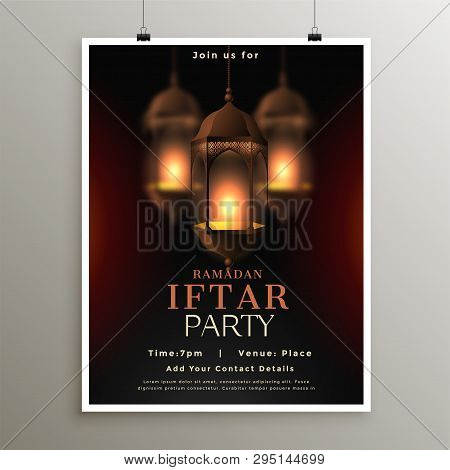 Ramadan Kareem Iftar Party Celebration Card Design