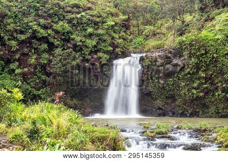 Waterfall At Puaa Kaa State Park, Maui, Hawaii