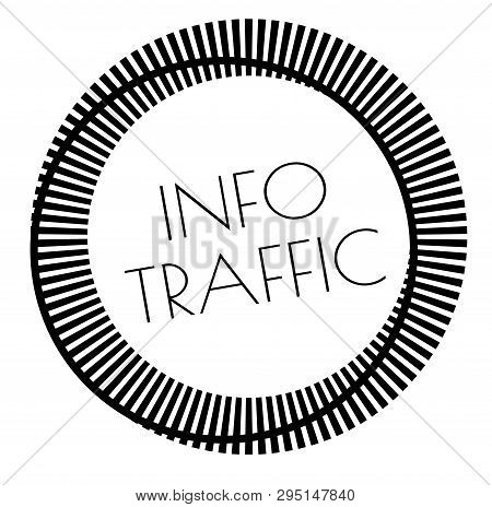 Info Traffic Stamp On White. Stamps And Advertisement Labels Series.