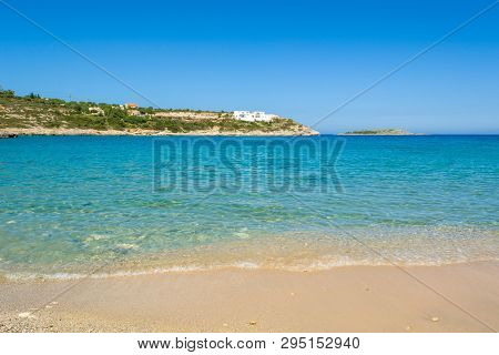 Marathi Beach With Fine Sand And Shallow Calm Water. West Crete, Greece