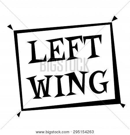 Left Wing Stamp On White. Stamps And Advertisement Labels Series.