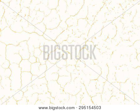 Vector Gold Chic Texture. Patina Scratch Golden Distress Grunge Background. Gold Distressed Effect.