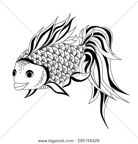 Goldfish Vector Drawing. Vector Illustration Art. Fish