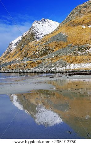 Haukland Beach in Lofoten Archipelago, Norway, Europe