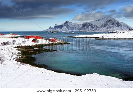 Sandbotnen landscape in Lofoten Archipelago, Norway