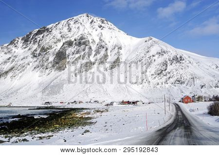 Sandbotnen landscape in Lofoten Archipelago, Norway