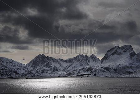 Sandbotnen landscape in Lofoten Archipelago, Norway