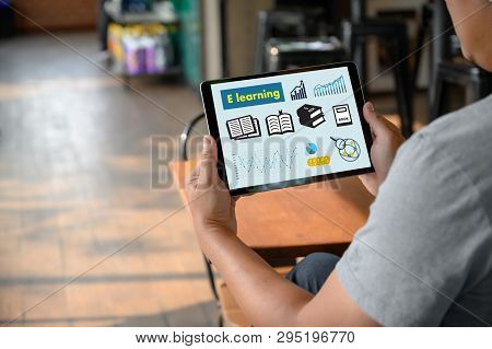 Website Woman Sitting  Inscription  E-learning Education Internet Online Education E-learning