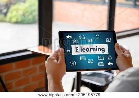 Website Woman Sitting  Inscription  E-learning Education Internet Online Education E-learning