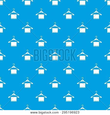 Scarf On Coat Hanger Pattern Repeat Seamless In Blue Color For Any Design. Geometric Illustration