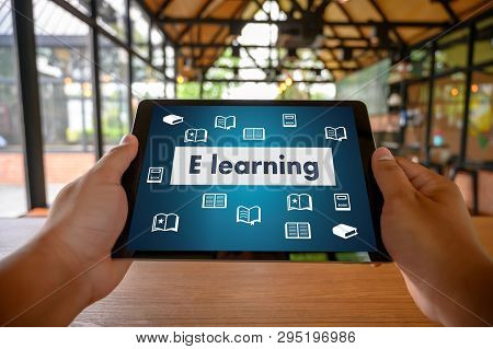 Website Woman Sitting  Inscription  E-learning Education Internet Online Education E-learning