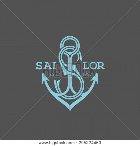 Monogram Letter S With Anchor. Vector Illustration.
