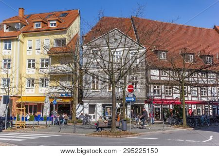 Lippstadt, Germany - March 22, 2019: Shops And Restaurant In The Historic City Lippstadt, Germany