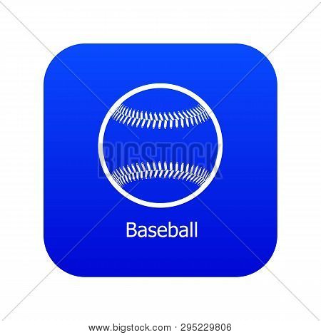 Baseball Icon Blue Vector Isolated On White Background