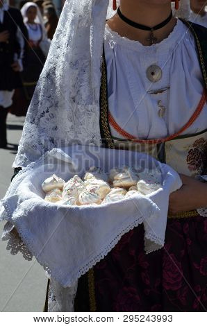 Folk Of Sardinia, Detail Of A Traditional Sardinian Costume