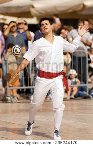 Verona, Italy - September 21, 2014: Tocati, International Festival Of Street Games. Athlete Of Treia