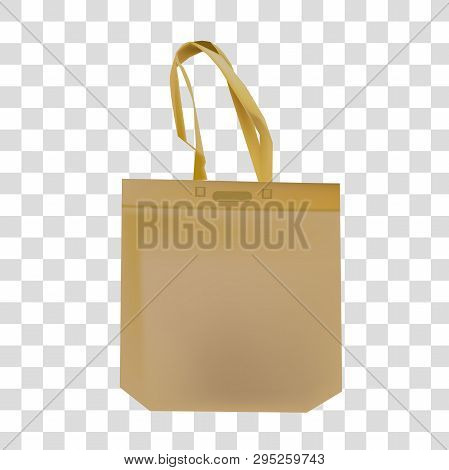 Vector Illustration Of A Multiple Eco-friendly Bag. Realistic Image Of A Brown Fabric Bag.