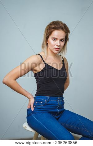 Model Tests. Photo Session For The Model In The Studio. Simple Attractive Portraits For A Young Beau