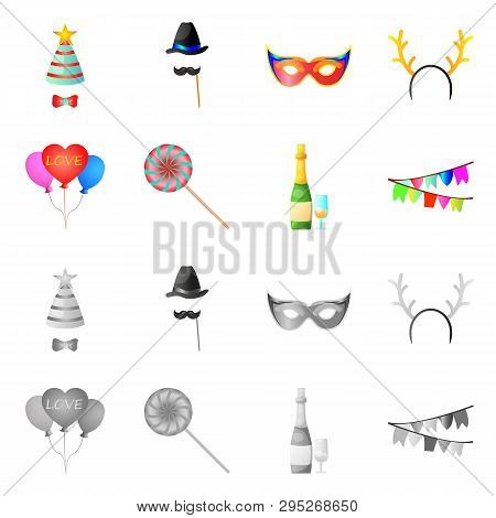 Vector Design Of Party And Birthday Icon. Set Of Party And Celebration Stock Vector Illustration.