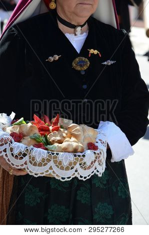 Folk Of Sardinia, Detail Of A Traditional Sardinian Costume
