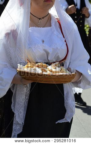 Folk Of Sardinia, Detail Of A Traditional Sardinian Costume