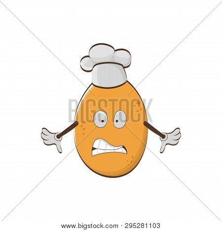 Cartoon Character - Potato Chef Isolated On White Background. Charming Potato Chef For Design: For M