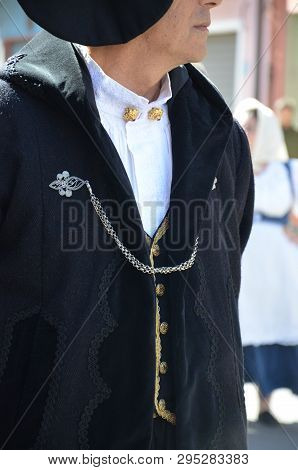 Folk Of Sardinia, Detail Of A Traditional Sardinian Costume
