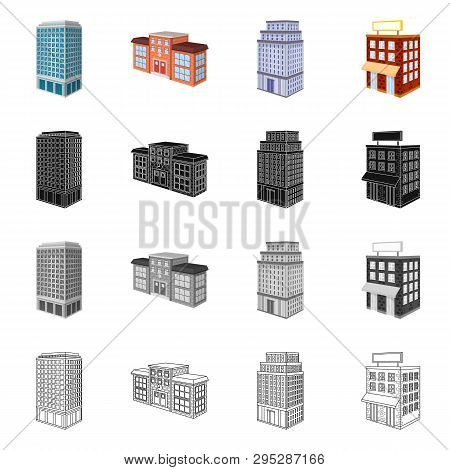 Vector Design Of Construction And Building Sign. Set Of Construction And Estate Vector Icon For Stoc