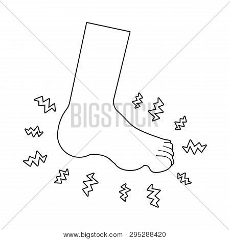 Isolated Object Of Foot  And Flatfoot  Icon. Set Of Foot  And Anatomy  Vector Icon For Stock.