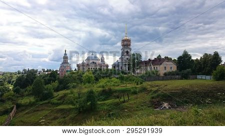 View On Novotorgsky Borisoglebsky Monastery In Torzhok. It Is A Town In Tver Oblast, Russia, Located