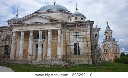 View On Novotorgsky Borisoglebsky Monastery In Torzhok. It Is A Town In Tver Oblast, Russia, Located