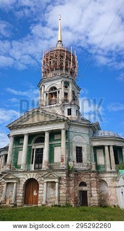 View On Novotorgsky Borisoglebsky Monastery In Torzhok. It Is A Town In Tver Oblast, Russia, Located