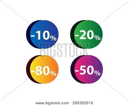 Vector Abstracr Labels Discount Promotion.- White Background Illustartion Design