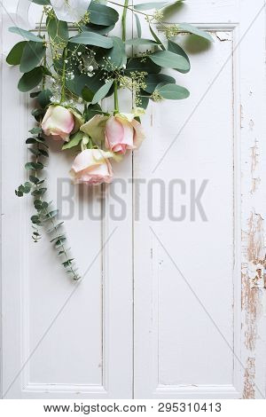 Tender Roses Decoration In Vintage Style For Mothers Day Greetings