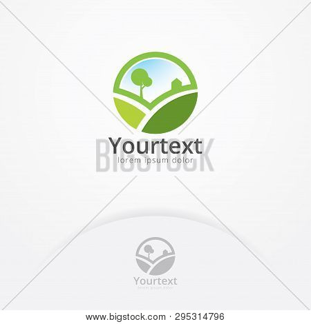 Logo Of Agriculture And Plantations. Icon Or Symbol Of Agriculture, Farm Village Logo Template
