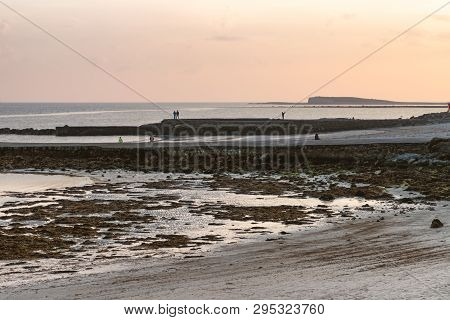 Sunset At Salthill Beach In Galway Bay