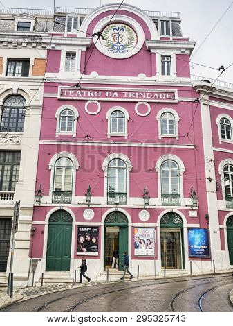 6 March 2018: Lisbon Portugal - Teatro Da Trindade, A Performing Arts Theatre.
