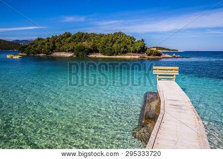 Wooden Pier In The Sea - Ksamil, Butrint National Park, Sarande, Albania