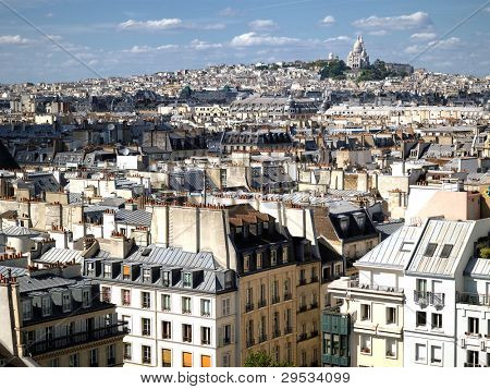 Francie - Paříž - panorama z Beaubourg kulturní centrum