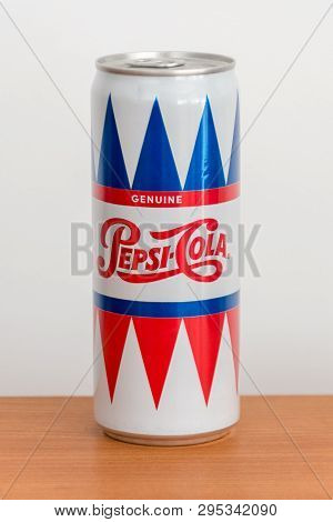 Pruszcz Gdanski, Poland - September 19, 2018: Pepsi-cola Genuine. Can Of 330 Ml Pepsi-cola.