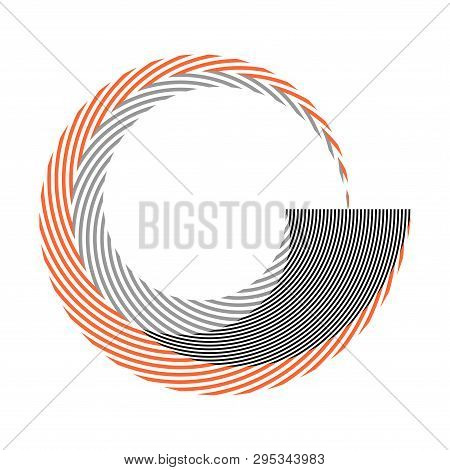 Circle Spiral Striped Design Element. Vector Art.