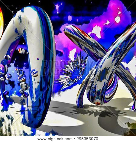 A Futuristic Image Bringing Abstract Art Together With The Future